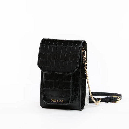 Paloma Bag By Hael & Jax - Black Croc