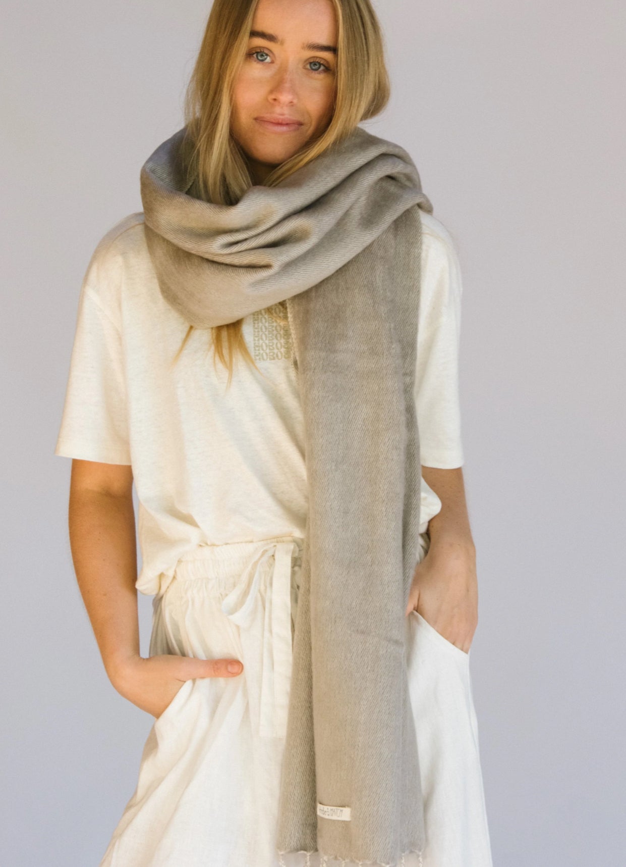 Shawl Scarf By Hobo & Hatch - Pebble