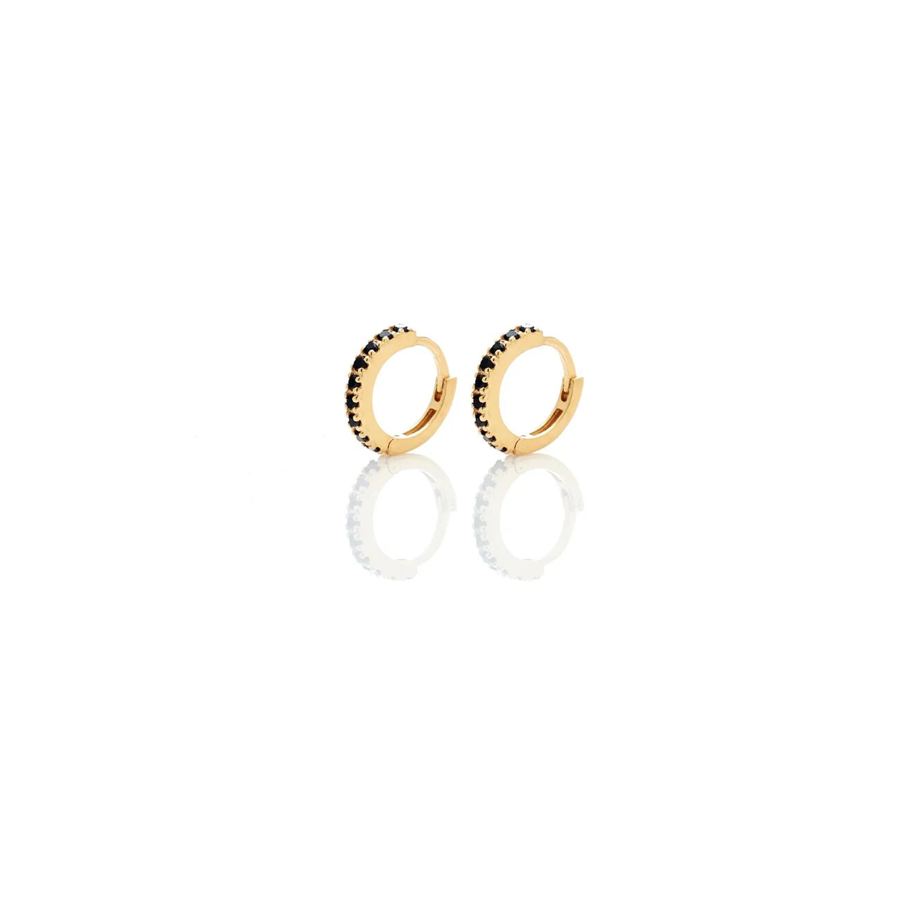 Petite Eternity Hoops By Silk & Steel - Black Spinal/Gold